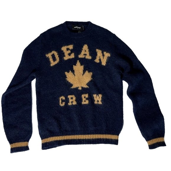 DSQUARED2 Mens Knitted Mohair Sweater Jumper S Blue DEAN CREW S74HA1089S17414963 - Picture 1 of 13